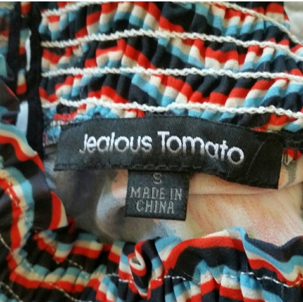 Vici Jealous Tomato Navy Blue Floral Blouse Size Small - Picture 4 of 11